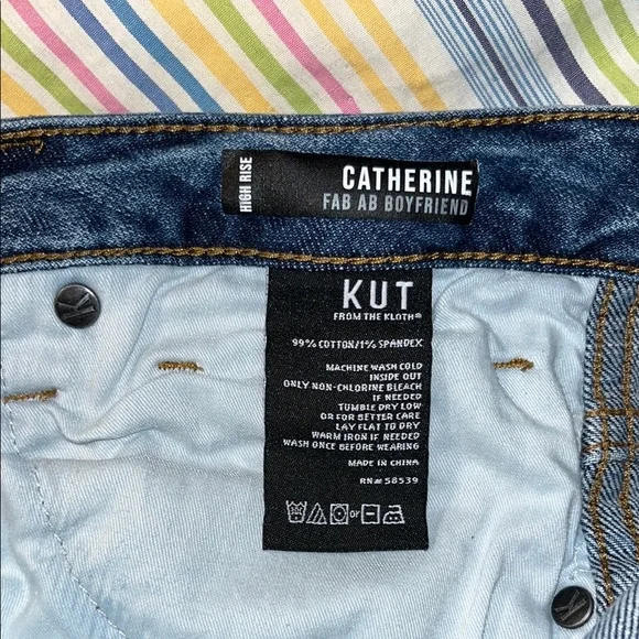 Kut Catherine Fab Ab Boyfriend Blue Denim Jeans 12 - Picture 6 of 8